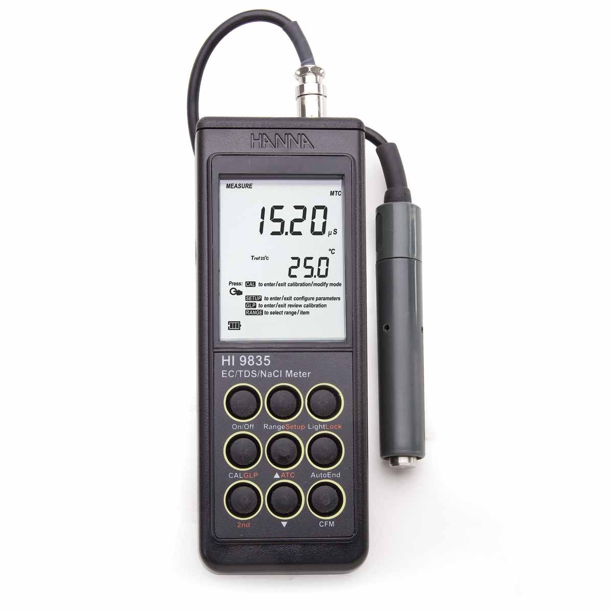 哈納便攜式微電腦EC-TDS-鹽度-°C測定儀HI9835