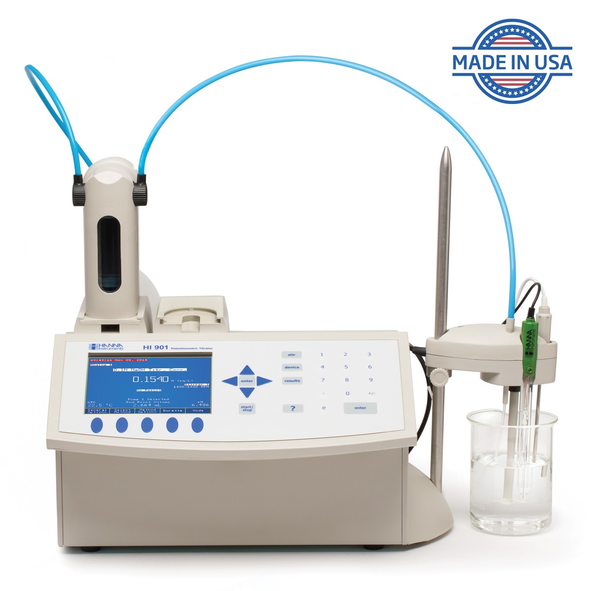 哈納微電腦大屏幕彩屏自動(dòng)滴定分析儀HI901C