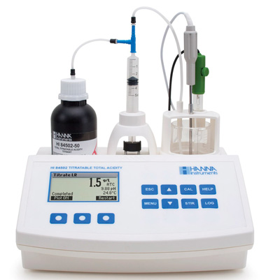 哈納微電腦總酸度滴定-pH/mV測定儀【葡萄酒行業(yè)】HI84502